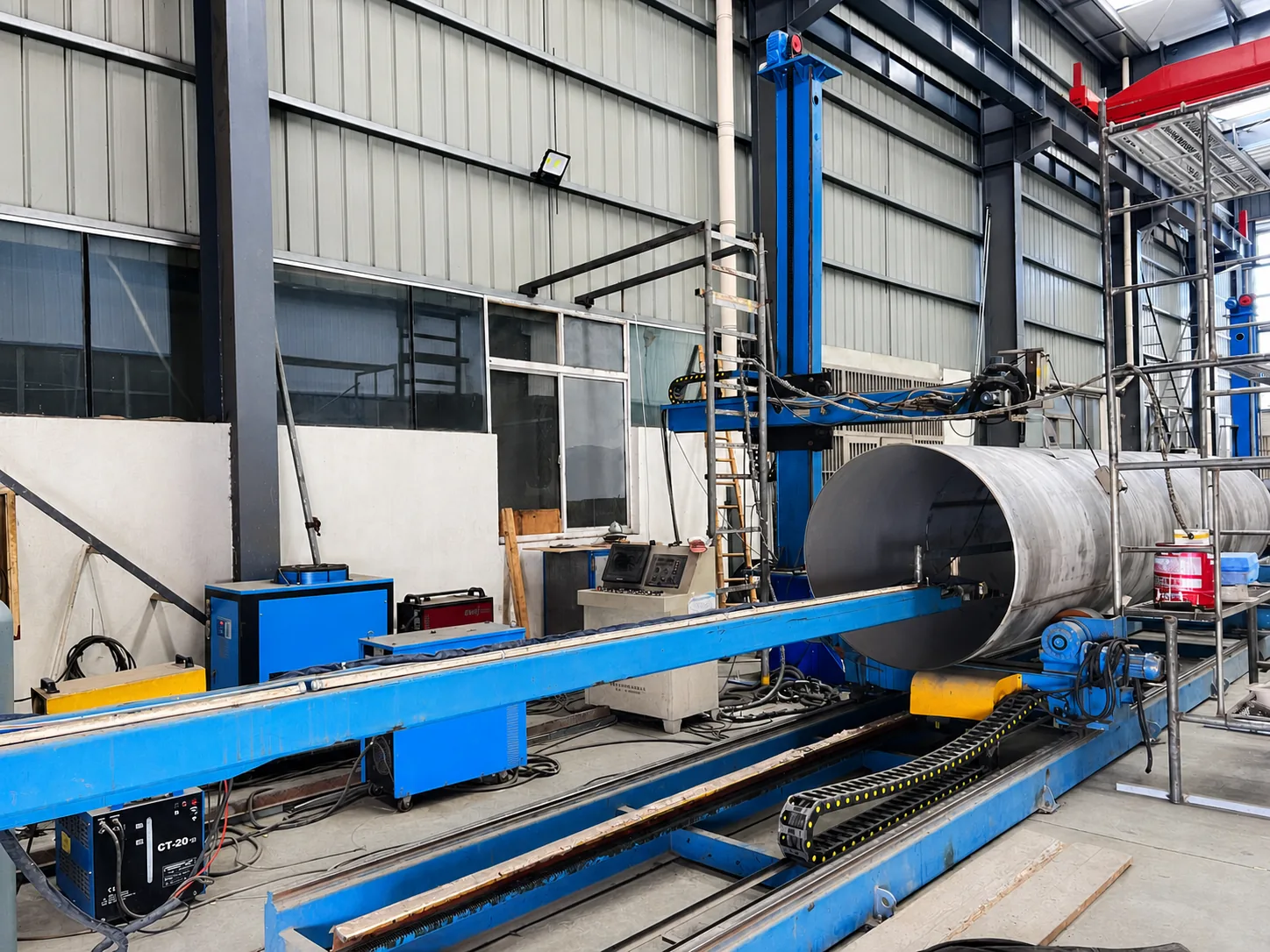 Plasma welding station for large-diameter welded pipe production at a NOKX manufacturing site