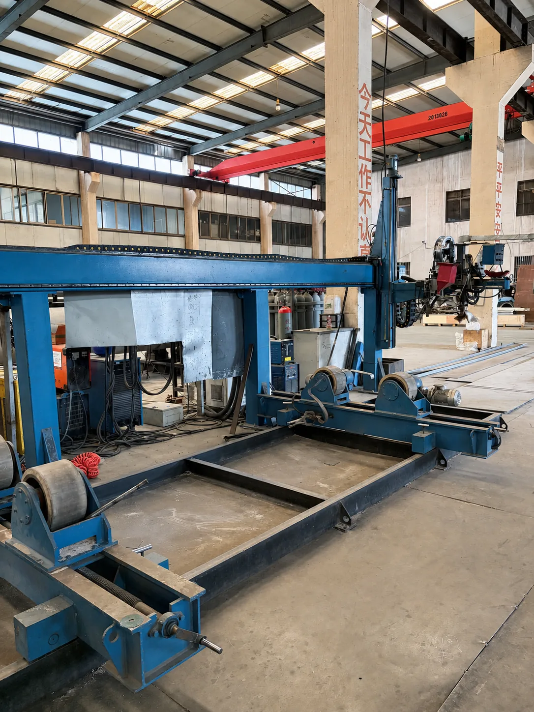 TIG welding station for welded pipe production at a NOKX manufacturing site