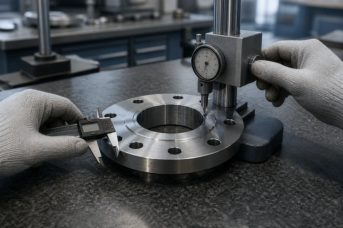 Illustration of dimensional and material inspection