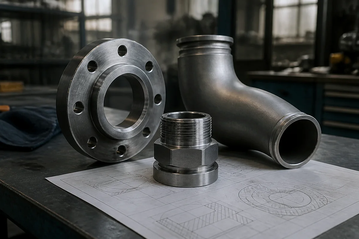 Illustration of coordinated custom industrial manufacturing