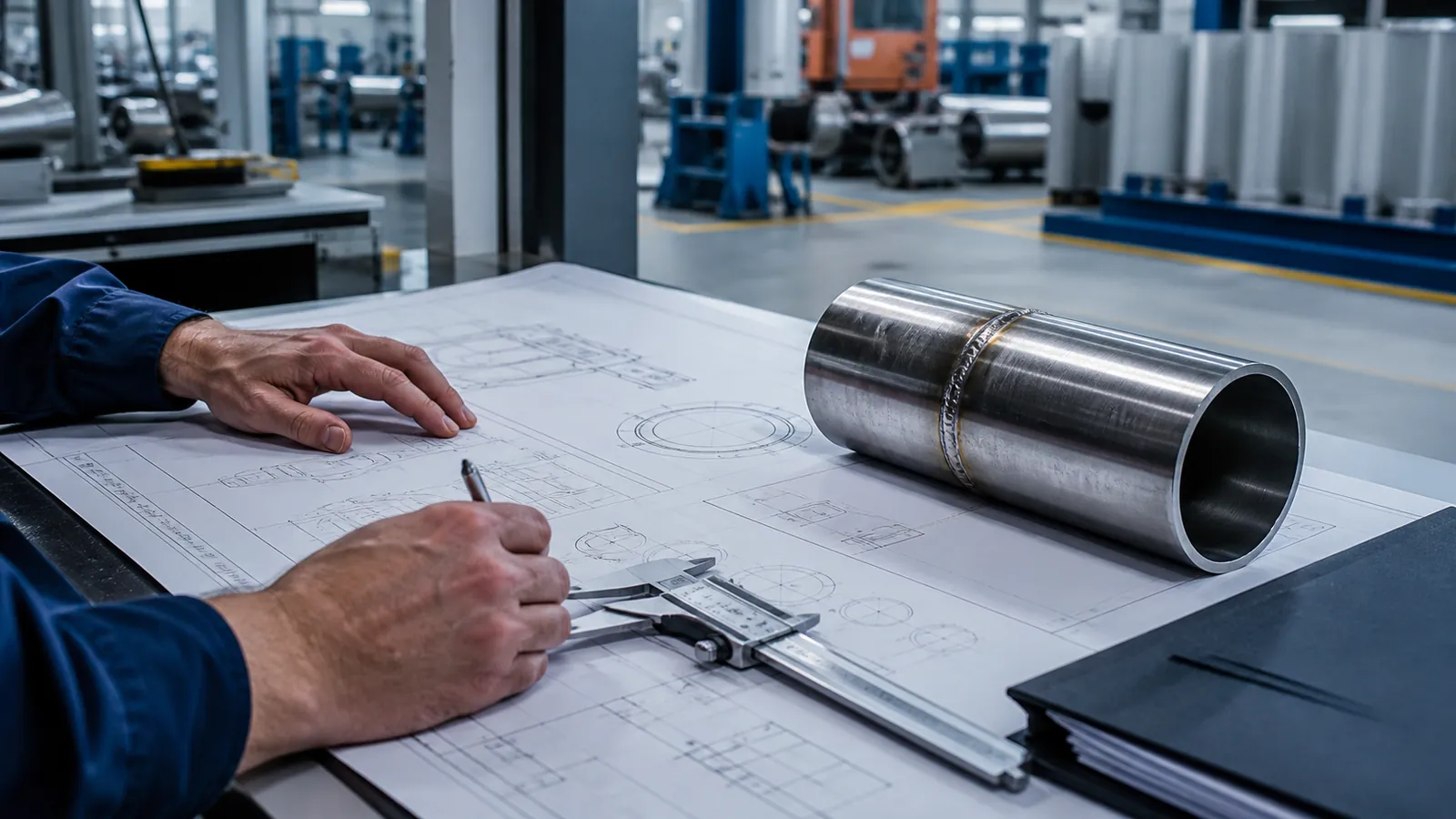 Illustrative visualization of stainless steel welded pipe design review