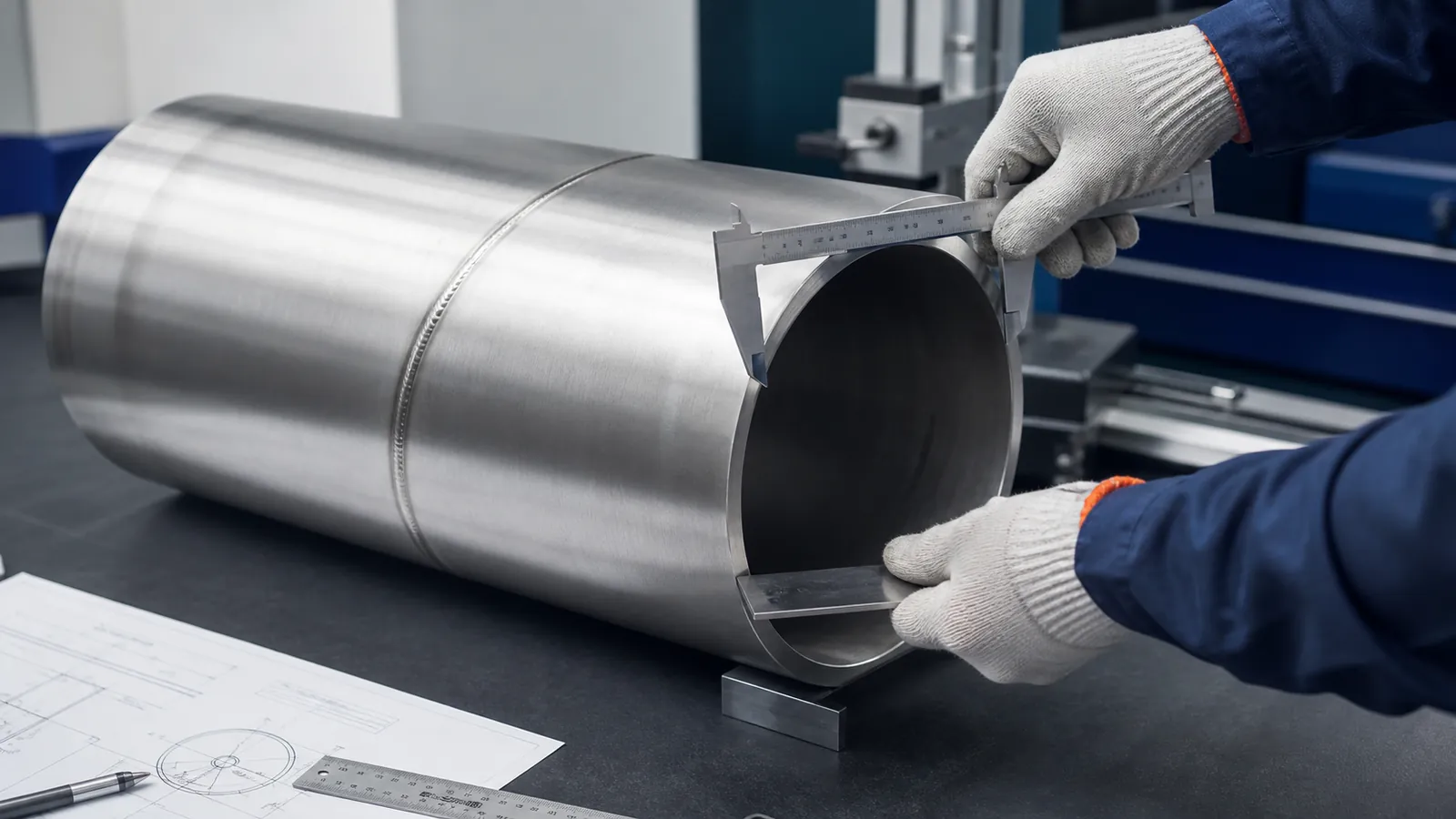 Illustrative visualization of dimensional review for stainless steel welded pipe